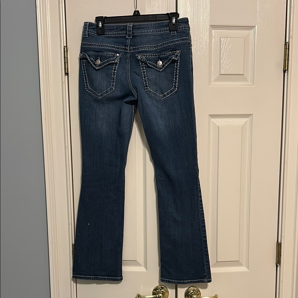 Paisley Sky Blue Boot Cut Jeans with Classic Style